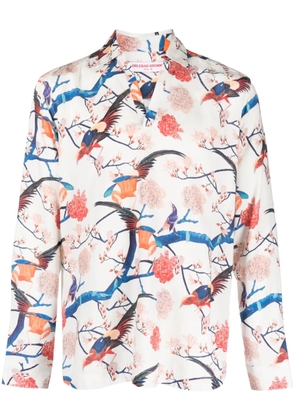 Orlebar Brown Ridley graphic-print long-sleeve shirt - White