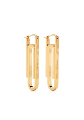 Off-White engraved-logo safety-pin earrings - Gold