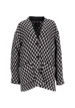 Isabel Marant Vintage Dianeline woven V-neck coat - Black