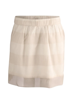 Brunello Cucinelli Vintage striped-pattern mini skirt - Neutrals