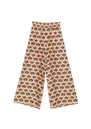 La DoubleJ elasticated-waist floral trousers - Brown