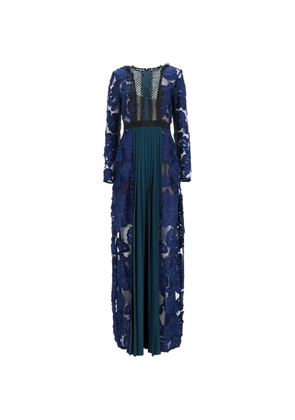Self-Portrait Thea lace maxi dress - Blue