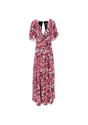 Burberry Pre-Owned Hallie floral flutter-sleeve maxi dress - Pink