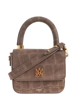 AMIRI croc-effect logo-plaque mini bag - Brown