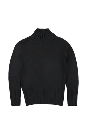 slowear ribbed mock neck sweater - Black