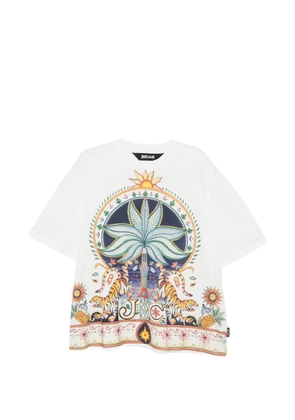 Just Cavalli tiger floral-print T-shirt - White