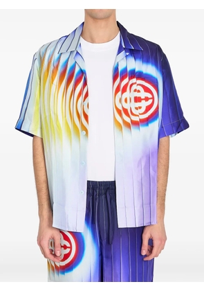 Casablanca Shockwave short-sleeve silk shirt - Blue