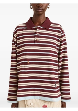 DAMSON MADDER Noah striped polo shirt - Red