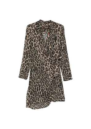 Bazar Deluxe leopard print wrap mini dress - Neutrals