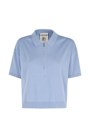 Semicouture Ambre zipped polo top - Blue