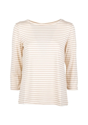 Marella striped three-quarter-sleeve T-shirt - Neutrals