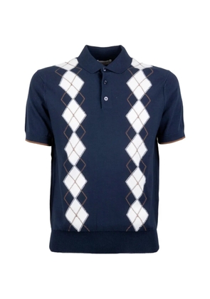 Paolo Pecora argyle-pattern short-sleeves polo shirt - Blue