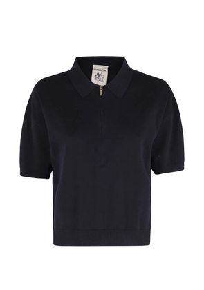 Semicouture Ambre zipped polo top - Blue