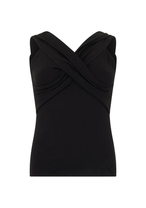 Emporio Armani draped strapless top - Black