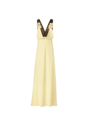 Costarellos Janessa lace floral-appliqué gown - Yellow