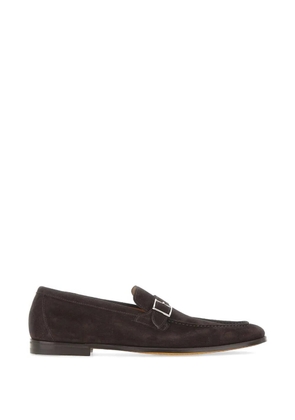 Doucal's buckle-strap suede boat shoes - Brown