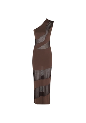 Federica Tosi one-shoulder panelled dress - Brown