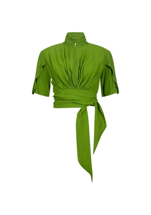 Elisabetta Franchi gathered blouse - Green