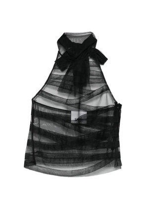 Erika Cavallini bow striped top - Black