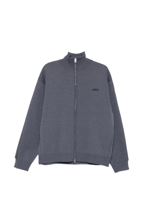 Juun.J striped-detail zip-up sweatshirt - Grey