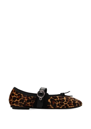 Repetto Mary Janes leopard buckle flat shoes - Neutrals