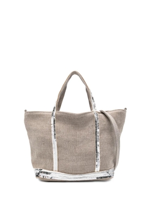 Vanessa Bruno XS Cabas sequin-embellished tote bag - Neutrals