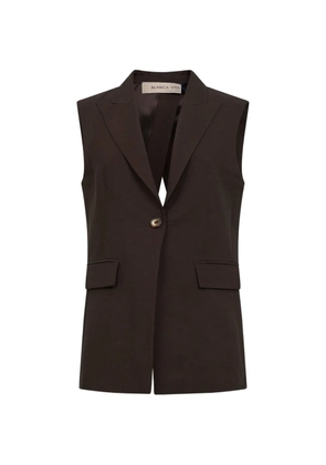Blanca Vita peak-lapel sleeveless jacket - Brown