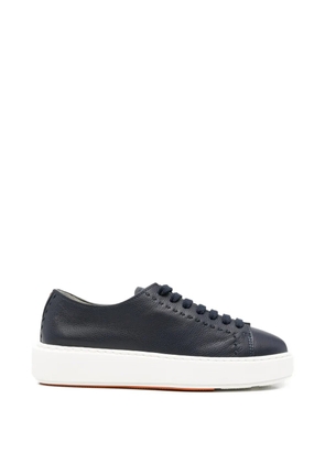 Santoni leather sneakers - Blue