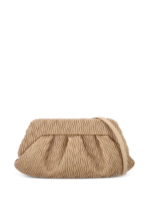 Themoirè Tia gathered clutch bag - Neutrals