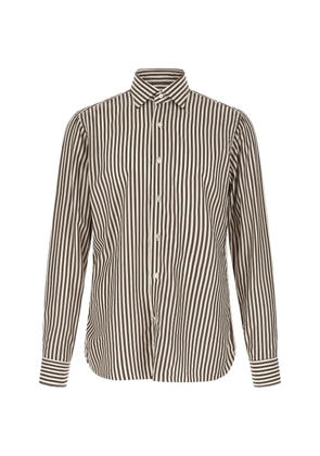 BORRIELLO NAPOLI striped buttoned shirt - Brown