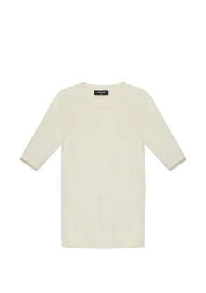 Fabiana Filippi tulle-trim knitted T-shirt - Neutrals