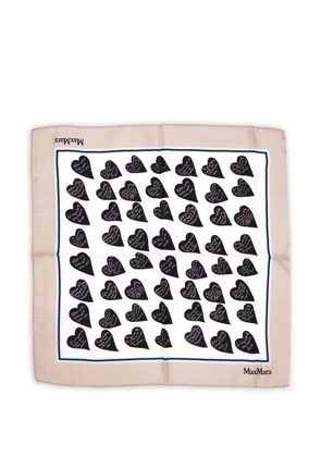 Max Mara heart-print scarf - White