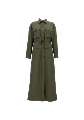 P.A.R.O.S.H. button drawstring shirt midi dress - Green
