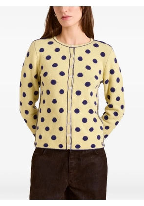 DAMSON MADDER polka-dot reversible cardigan - Yellow