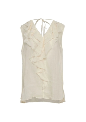 Devotion Elaria ruffled-neck blouse - Neutrals