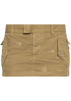 DSQUARED2 distressed-effect mini skirt - Neutrals