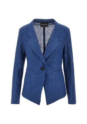 Emporio Armani flap-pocket single-breasted blazer - Blue
