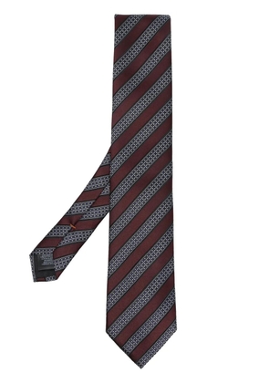 Zegna stripe-jacquard tie - Red