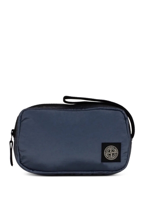 Stone Island logo-patch wash bag - Blue