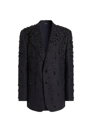Dolce & Gabbana single-breasted embroidered jacket - Blue