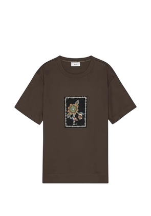 NN07 floral-appliqué T-shirt - Brown