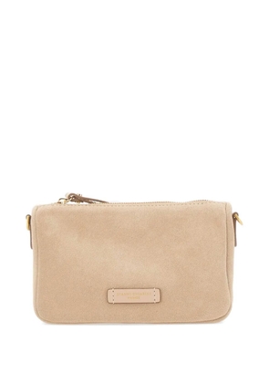GIANNI CHIARINI Nora Pouch zip suede pouch - Neutrals