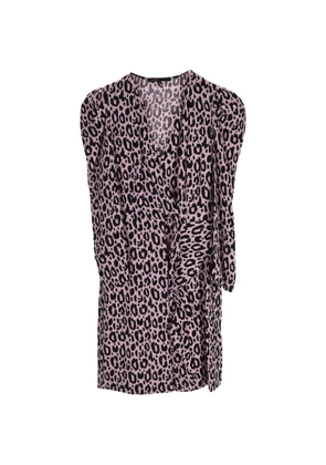Maje animal-print V-neck mini dress - Pink