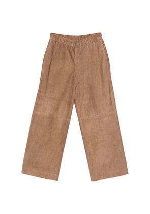 Manzoni 24 elasticated leather trousers - Brown