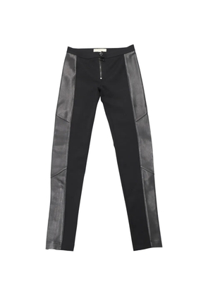 Burberry Pre-Owned leather-panel leggings - Black