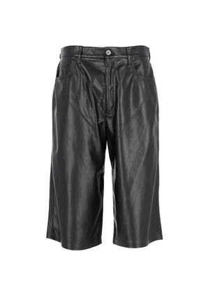 Nanushka leather bermuda shorts - Black