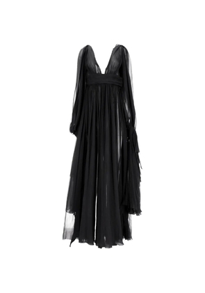 Saint Laurent Pre-Owned deep-neck maxi gown - Black
