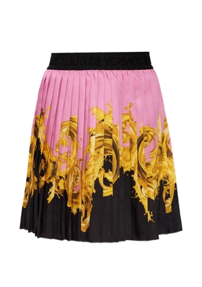 Versace Jeans Couture printed twill pleated mini skirt - Pink