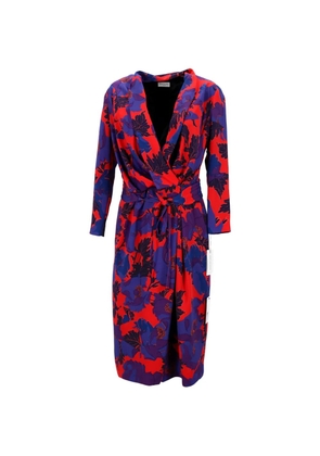 Dries Van Noten Pre-Owned floral-print wrap midi dress - Red