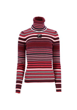 CHANEL Pre-Owned turtleneck striped top - Red